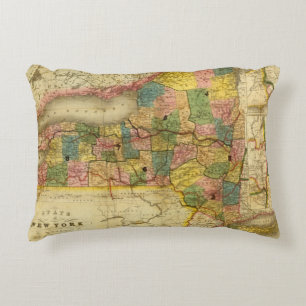 State of New York by DH Burr Decorative Cushion