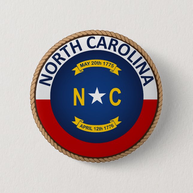 State of North Carolina Flag Seal Button (Front)