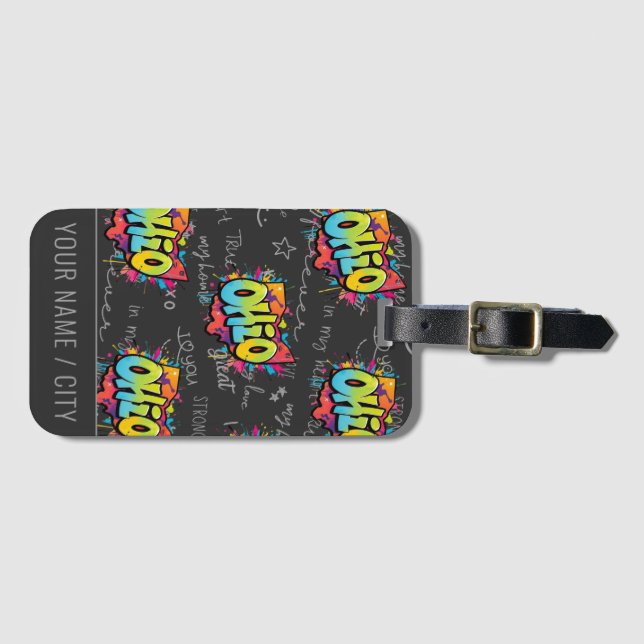 State of Ohio buckeyes ohioan graffiti  Luggage Tag (Front Horizontal)