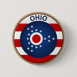 State of Ohio Flag Seal Button