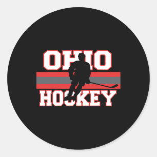 State Of Ohio Ice Hockey Player Gear Sports Coach Classic Round Sticker