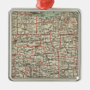 State of Ohio Metal Tree Decoration