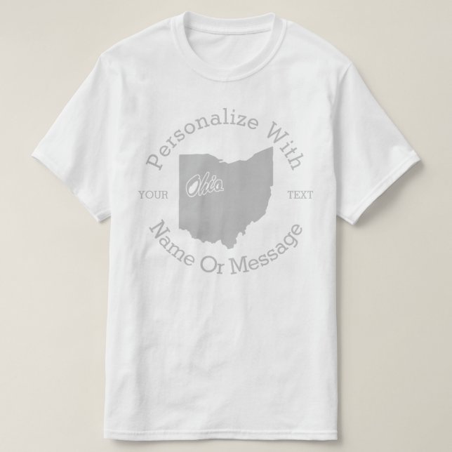 State Of Ohio PERSONALIZED T-shirt (Design Front)