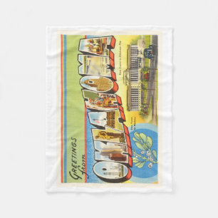 State of Oklahoma OK Old Vintage Travel Souvenir Fleece Blanket