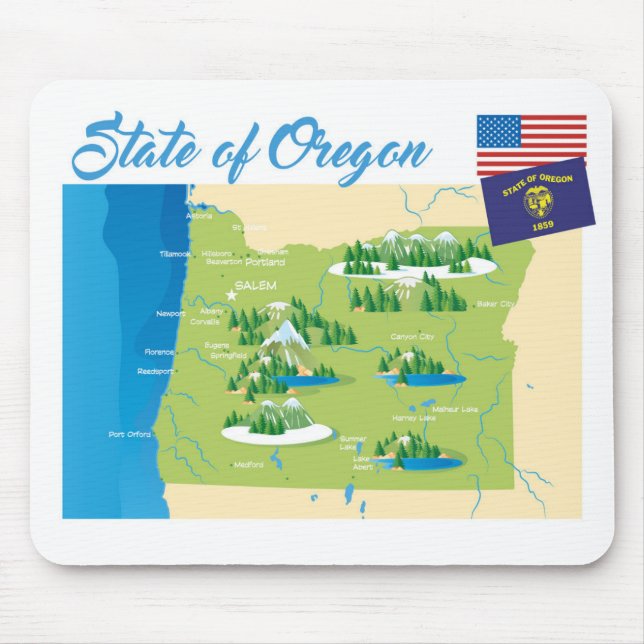 State of Oregon Mouse Mat (Front)