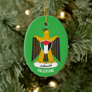 State of Palestine coat of arms Ceramic Tree Decoration