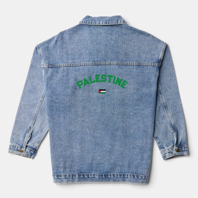 State of Palestine Varsity College University Denim Jacket (Back)