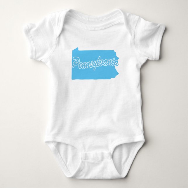 State Of Pennsylvania Shape Baby Bodysuit (Front)