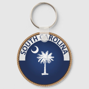 State of South Carolina Flag Seal Key Ring