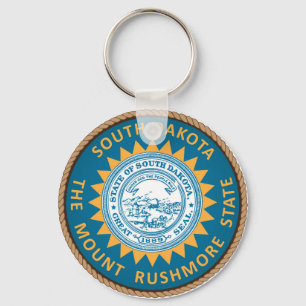 State of South Dakota Flag Seal Key Ring