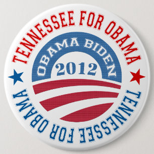 State Of Tennessee For Obama-Obama Biden 2012 6 Cm Round Badge