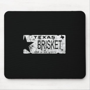 State Of Texas Brisket License Plate Bbq Pitmaster Mouse Mat