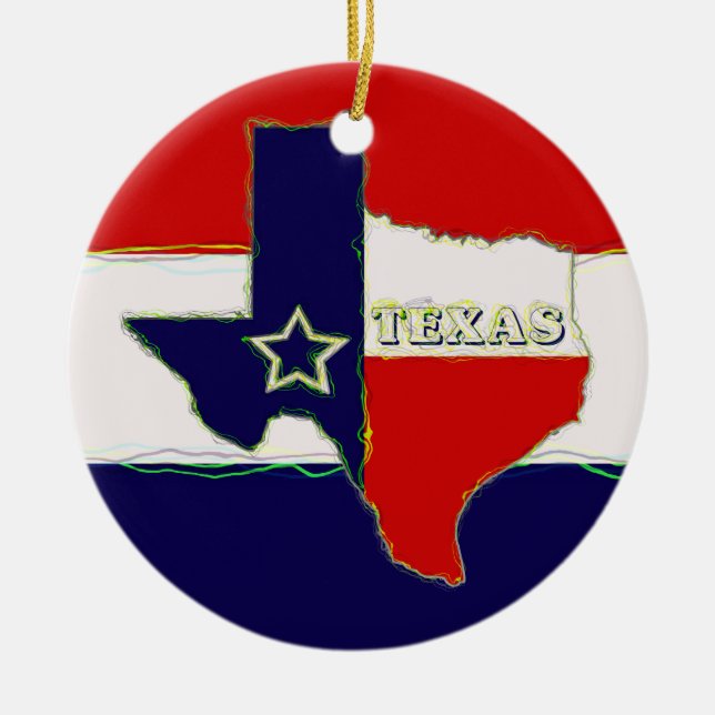 STATE OF TEXAS CERAMIC TREE DECORATION (Front)