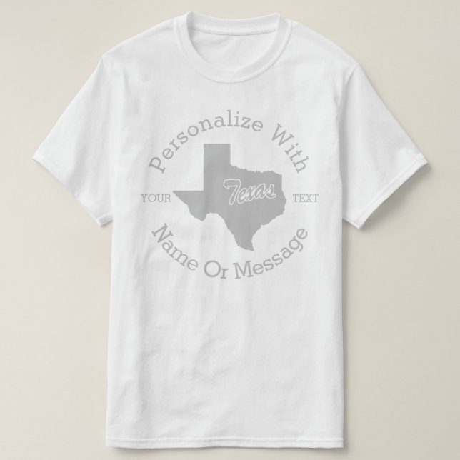 State Of Texas PERSONALIZED T-shirt (Design Front)