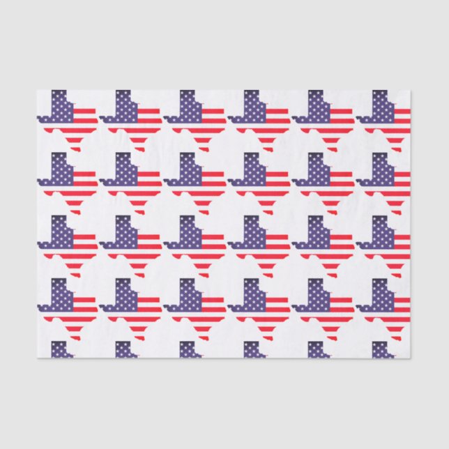 State of Texas USA American Flag Stars & Stripes Tissue Paper (Front)