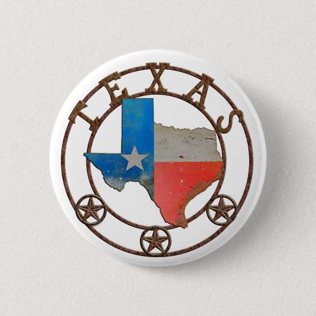 State of Texas Wrought Iron 6 Cm Round Badge (Front)