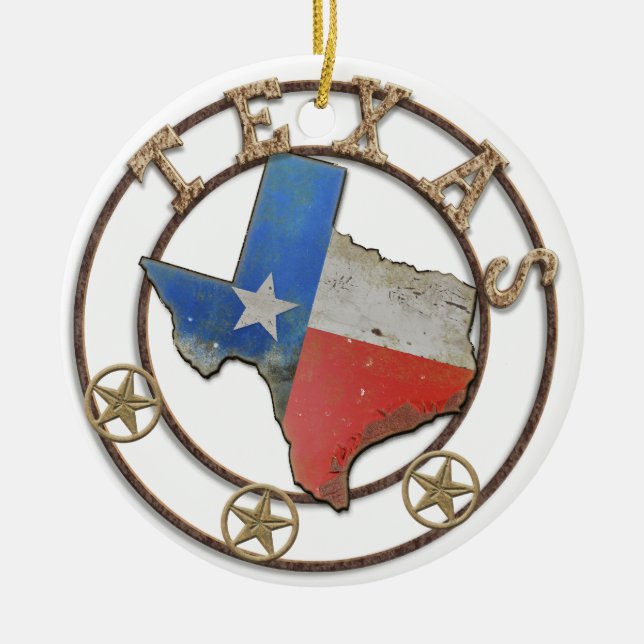 State of Texas Wrought Iron Ceramic Tree Decoration (Front)