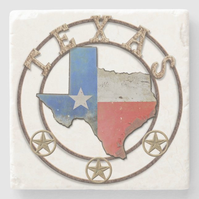 State of Texas Wrought Iron Stone Coaster (Front)