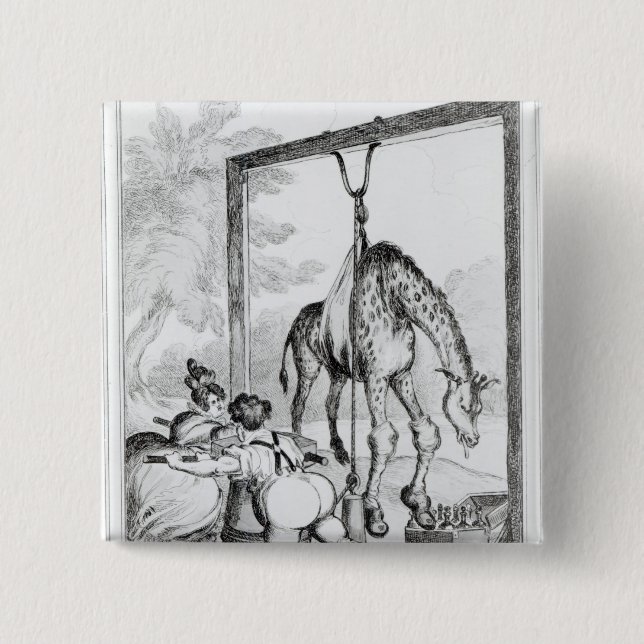 State of the Giraffe, 1829 15 Cm Square Badge (Front)