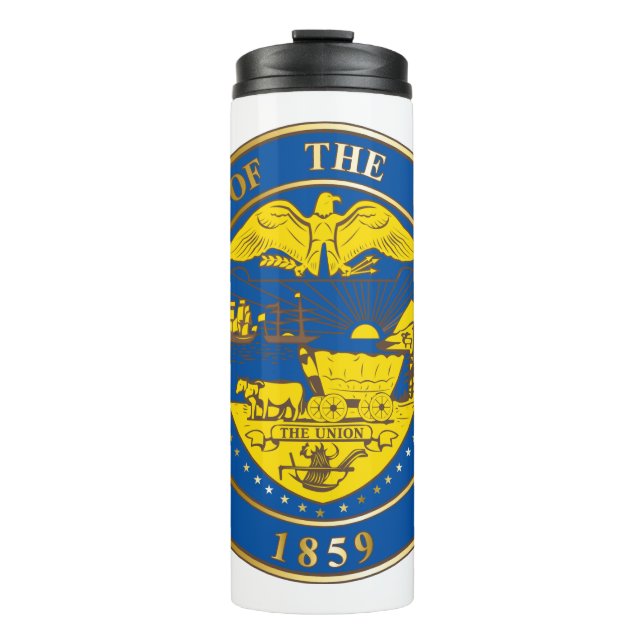 State of the Oregon seal Insulated Water Bottle (Front)