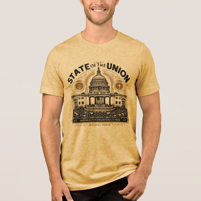 State of the Union Address 2025 | TRUMP 47 Tri-Blend Shirt (Front)