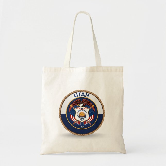 State of Utah Flag Seal Tote Bag (Front)
