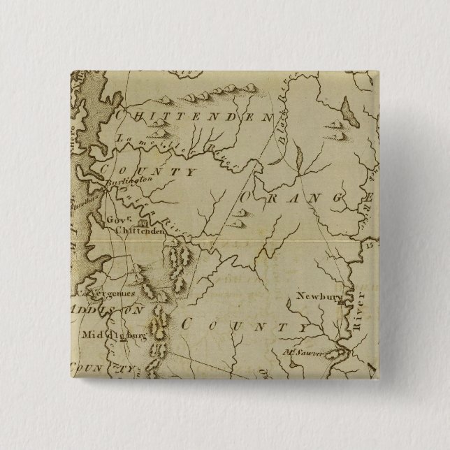 State of Vermont Drawn and Engraved 15 Cm Square Badge (Front)