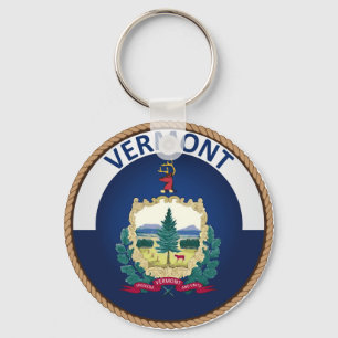State of Vermont Flag Seal Key Ring