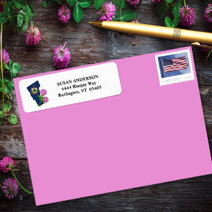 State of Vermont Flag with State Flower Red Clover