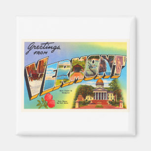 State of Vermont VT Old Vintage Travel Souvenir Magnet