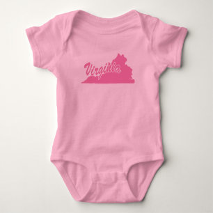 State Of Virginia Shape Baby Bodysuit