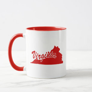 State Of Virginia Shape Red Mug