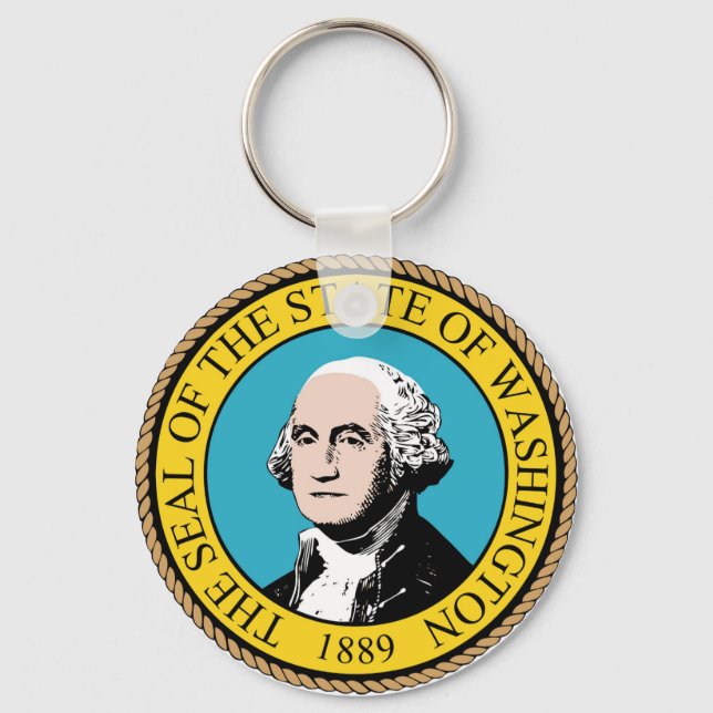 State of Washington Flag Seal Key Ring (Front)
