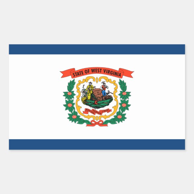 State of West Virginia Official Flag Sticker (Front)