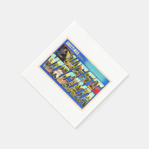 State of West Virginia WV Large Letter Postcard Napkin