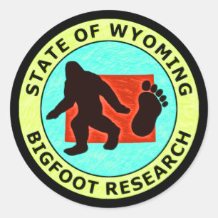 State of Wyoming Bigfoot Research Classic Round Sticker