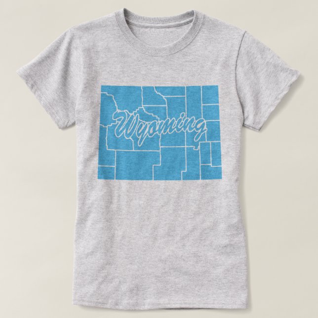 State Of Wyoming Shape T-shirt (Design Front)