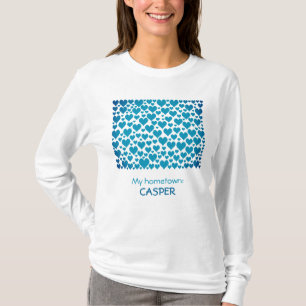 State of Wyoming Silhouette Hearts & Hometown T-Shirt