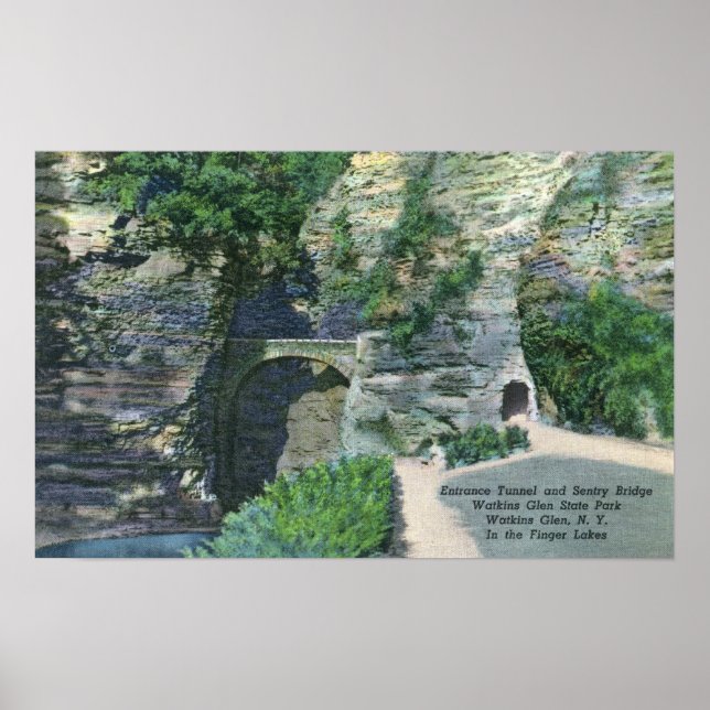 State Park Entrance Tunnel and Sentry Bridge Poster (Front)