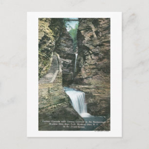 State Park View of Curtain and Cavern Cascades Postcard