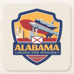 State Pride Alabama Square Paper Coaster