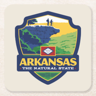 State Pride Arkansas Square Paper Coaster