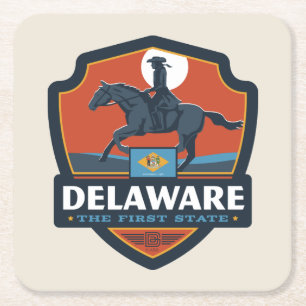 State Pride Delaware Square Paper Coaster