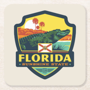 State Pride   Florida Square Paper Coaster