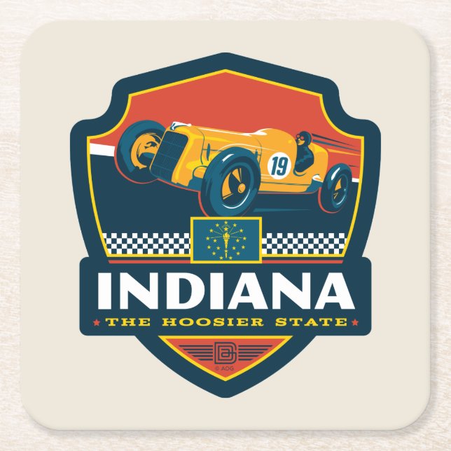State Pride | Indiana Square Paper Coaster (Front)