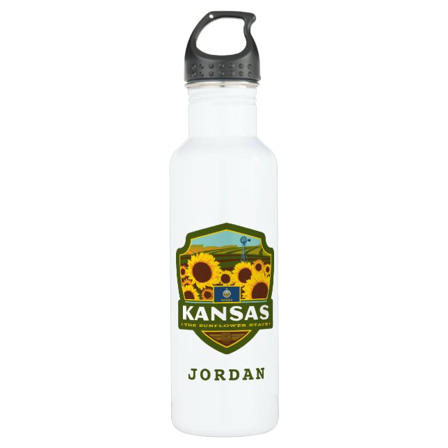 State Pride | Kansas 710 Ml Water Bottle (Front)