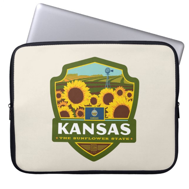 State Pride | Kansas Laptop Sleeve (Front)