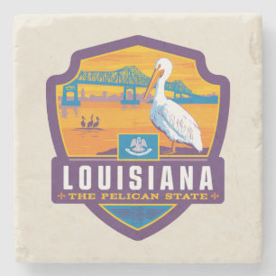 State Pride Louisiana Stone Coaster