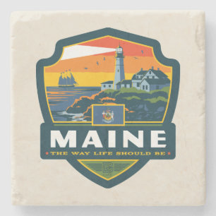 State Pride   Maine Stone Coaster