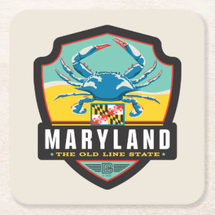 State Pride Maryland Square Paper Coaster